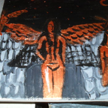 Картина под названием "les anges du toit" - Pascaline Ernault, Подлинное произведение искусства