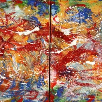 Pintura intitulada "75-colours-diptico-…" por Madiorio, Obras de arte originais