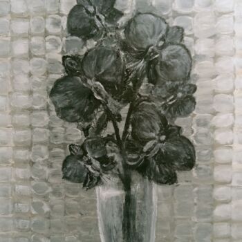 Schilderij getiteld "Чёрные орхидеи" door Madina Khamidova, Origineel Kunstwerk, Olie