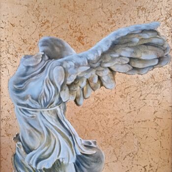 Картина под названием "Winged Victory" - Madlen Fox, Подлинное произведение искусства, Масло Установлен на Деревянная рама д…