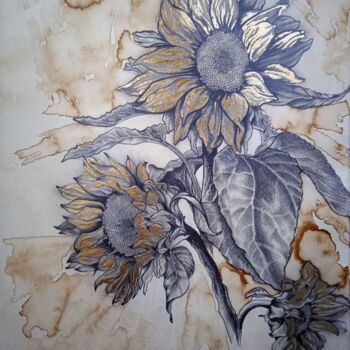 "Sunflowers" başlıklı Resim Madlen Fox tarafından, Orijinal sanat, Karakalem