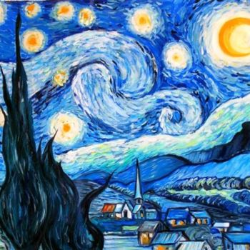 Painting titled "The Starry Night -V…" by Madoner, Original Artwork