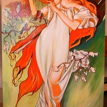 Schilderij getiteld "La Primavera.Copia…" door Madoner, Origineel Kunstwerk