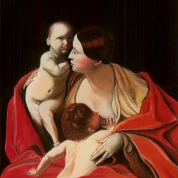 Painting titled "La Carità - Guido R…" by Madoner, Original Artwork