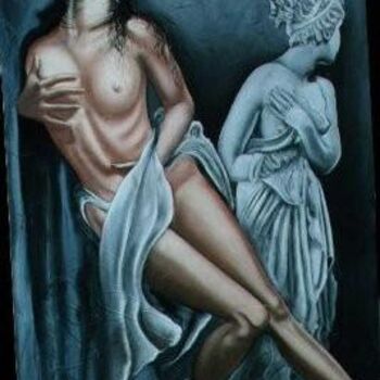 Painting titled "Eros & Psiche" by Madoner, Original Artwork, Oil