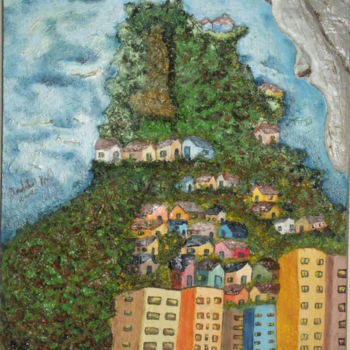 Картина под названием "Morro do Timbau-Cri…" - Madrileide Raquel, Подлинное произведение искусства, Масло