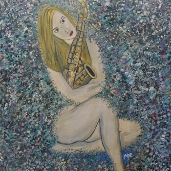 Картина под названием "INTIMIDAD" - Mae Art, Подлинное произведение искусства, Акрил Установлен на Деревянная рама для носил…