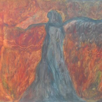 Painting titled "Rain Goddess - Danc…" by Mariska Ma Veepilaikaliyamma, Original Artwork, Pigments