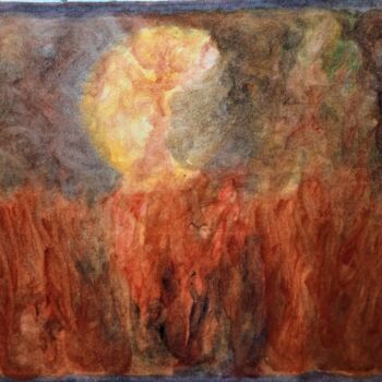 Schilderij getiteld "Flames Of Passionat…" door Mariska Ma Veepilaikaliyamma, Origineel Kunstwerk, pigmenten