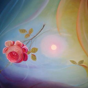 Peinture intitulée "Rose et arabesques" par Mael, Œuvre d'art originale