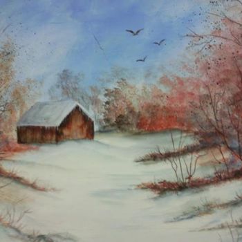 Peinture intitulée "En hiver" par Mael, Œuvre d'art originale, Huile