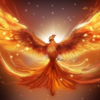 Digital Arts titled "Rise of the phoenix" by Maelli, Original Artwork, 2D Digital Work