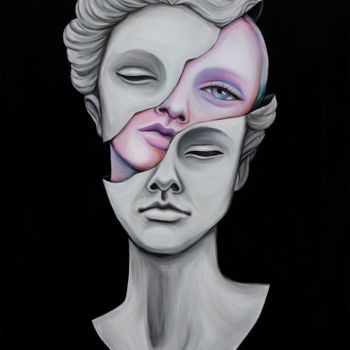 Painting titled "Emprise" by Maëva Yger, Original Artwork, Acrylic Mounted on Wood Stretcher frame