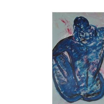 Peinture intitulée "blue woman" par Maevy, Œuvre d'art originale