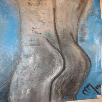 Painting titled "NU BLEU" by Maevy, Original Artwork