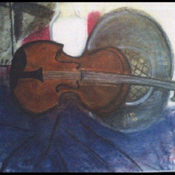 Painting titled "violon" by Maevy, Original Artwork, Oil