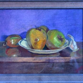 Painting titled "Nature morte aux po…" by Gilbert Foing, Original Artwork