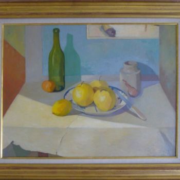 Schilderij getiteld "Nature morte aux po…" door Gilbert Foing, Origineel Kunstwerk