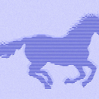 Digital Arts titled "Blue Horse" by Mohamed Odjo, Original Artwork, 2D Digital Work