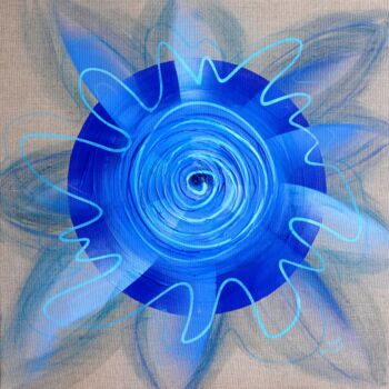 Malarstwo zatytułowany „Energy Center - Thr…” autorstwa Mag Blue, Oryginalna praca, Akryl Zamontowany na Drewniana rama noszy