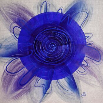 Картина под названием "Energy Center - The…" - Mag Blue, Подлинное произведение искусства, Акрил Установлен на Деревянная ра…