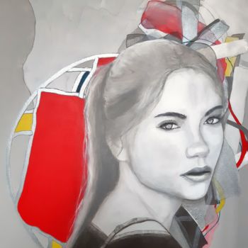 Malerei mit dem Titel "Tribute to Mondrian" von Maga Smolik, Original-Kunstwerk, Acryl