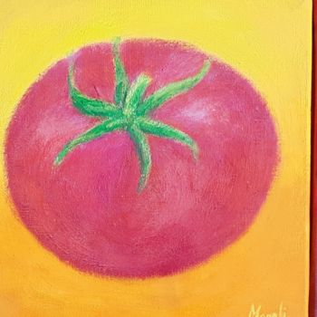 Картина под названием "Pastèque Tomate Cit…" - Magali Augris, Подлинное произведение искусства, Акрил Установлен на Деревянн…