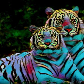 Artes digitais intitulada "Tigres 2050.jpg" por Balaya, Obras de arte originais