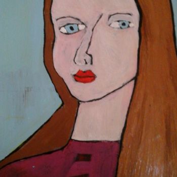 Painting titled "rousse n°un" by Magali Chaton, Original Artwork, Acrylic