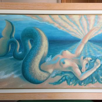 Peinture intitulée "Sirène   2" par Magali Doche (Magali Créative), Œuvre d'art originale, Acrylique