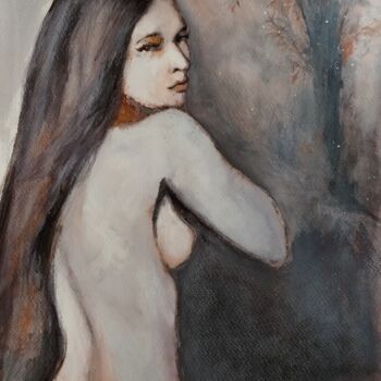 Peinture intitulée "Singulière" par Magali Lanies (Amani Lizah Glaise), Œuvre d'art originale, Encre