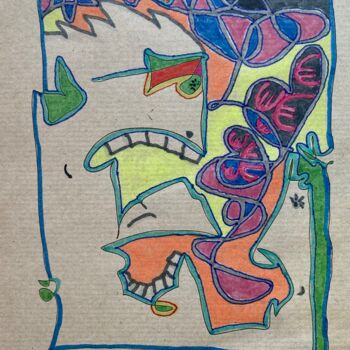 Dessin intitulée "Analogik Draw Wind" par Marcelle Delacité, Œuvre d'art originale, Marqueur