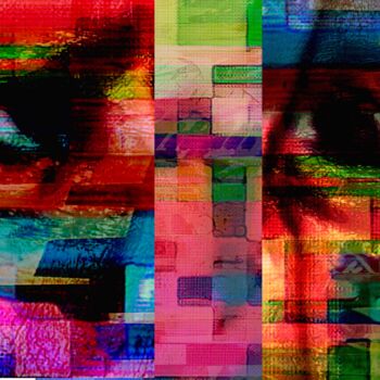 Arte digital titulada "Télévision 2" por Marcelle Delacité, Obra de arte original, Impresión digital