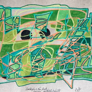 Dibujo titulada "Imbroglio e Non fin…" por Marcelle Delacité, Obra de arte original, Rotulador