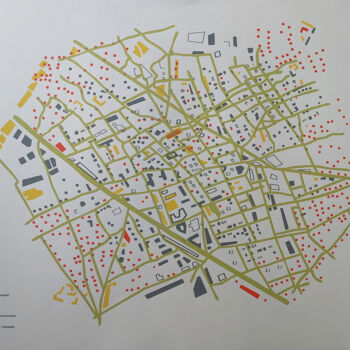 Отпечатки и Гравюры под названием "Plan 1960" - Magali Poutoux, Подлинное произведение искусства, Шелкография