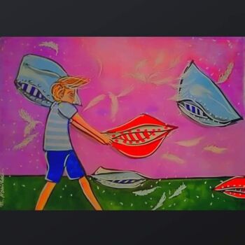 Dessin intitulée "Arthur et la batail…" par Magali Rousseau, Œuvre d'art originale