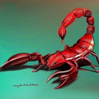 Painting titled "Scorpion" by Magali Rousseau, Original Artwork, Acrylic