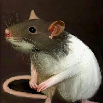 Peinture intitulée "Rat" par Magali Rousseau, Œuvre d'art originale, Acrylique