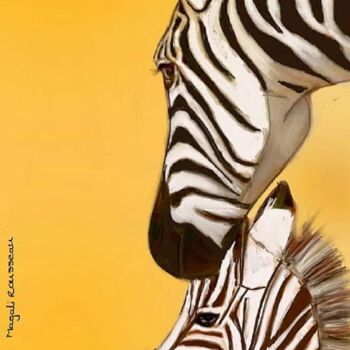 Peinture intitulée "Zebres" par Magali Rousseau, Œuvre d'art originale, Acrylique