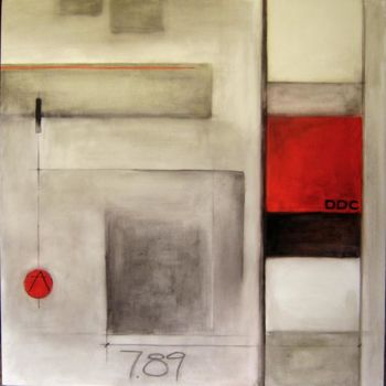 Painting titled "Not so blue print" by Magali Dalmau Diez-Canseco, Original Artwork, Oil