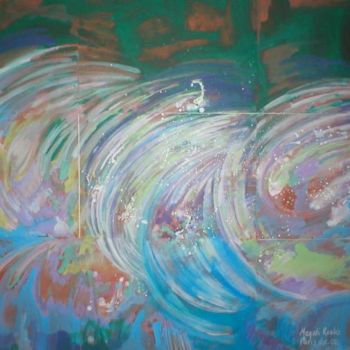 Pintura titulada "Energia y mar" por Magali Reales, Obra de arte original, Oleo