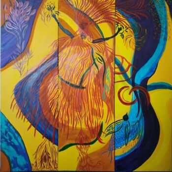 Malerei mit dem Titel "My-Mi 3  déesse" von Magda Hoibian, Original-Kunstwerk, Acryl