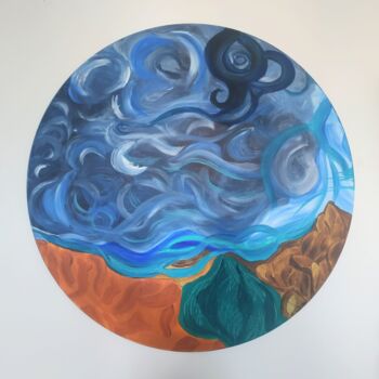 Peinture intitulée "Les ciels vastes -…" par Magda Hoibian, Œuvre d'art originale, Acrylique Monté sur Châssis en bois