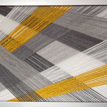 Art textile intitulée "Szarość" par Magdalena Kulawik, Œuvre d'art originale, Textiles Monté sur Panneau de bois