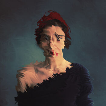 Fotografía titulada "La vieille dame" por Magda Lates, Obra de arte original, Foto-montaje