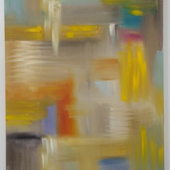 Painting titled "Abstrato Espelho" by Magda Mezadre, Original Artwork, Oil