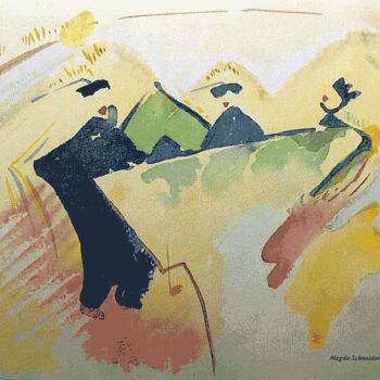 Peinture intitulée "3 petits danseurs" par Magda Schneider Kiszio, Œuvre d'art originale, Huile