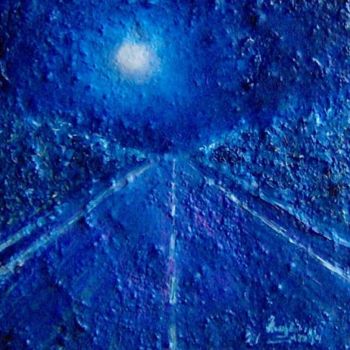 Картина под названием "Amica luna" - Magda Carella, Подлинное произведение искусства, Масло