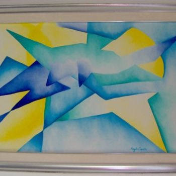 Painting titled "Volo nel sole 1" by Magda Carella, Original Artwork, Oil