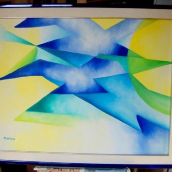 Painting titled "Volo nel sole 2" by Magda Carella, Original Artwork, Oil